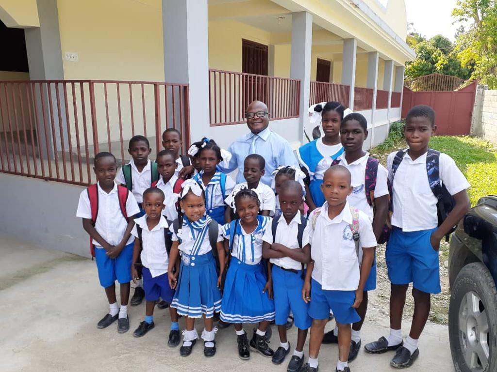 Children at a school in Haiti